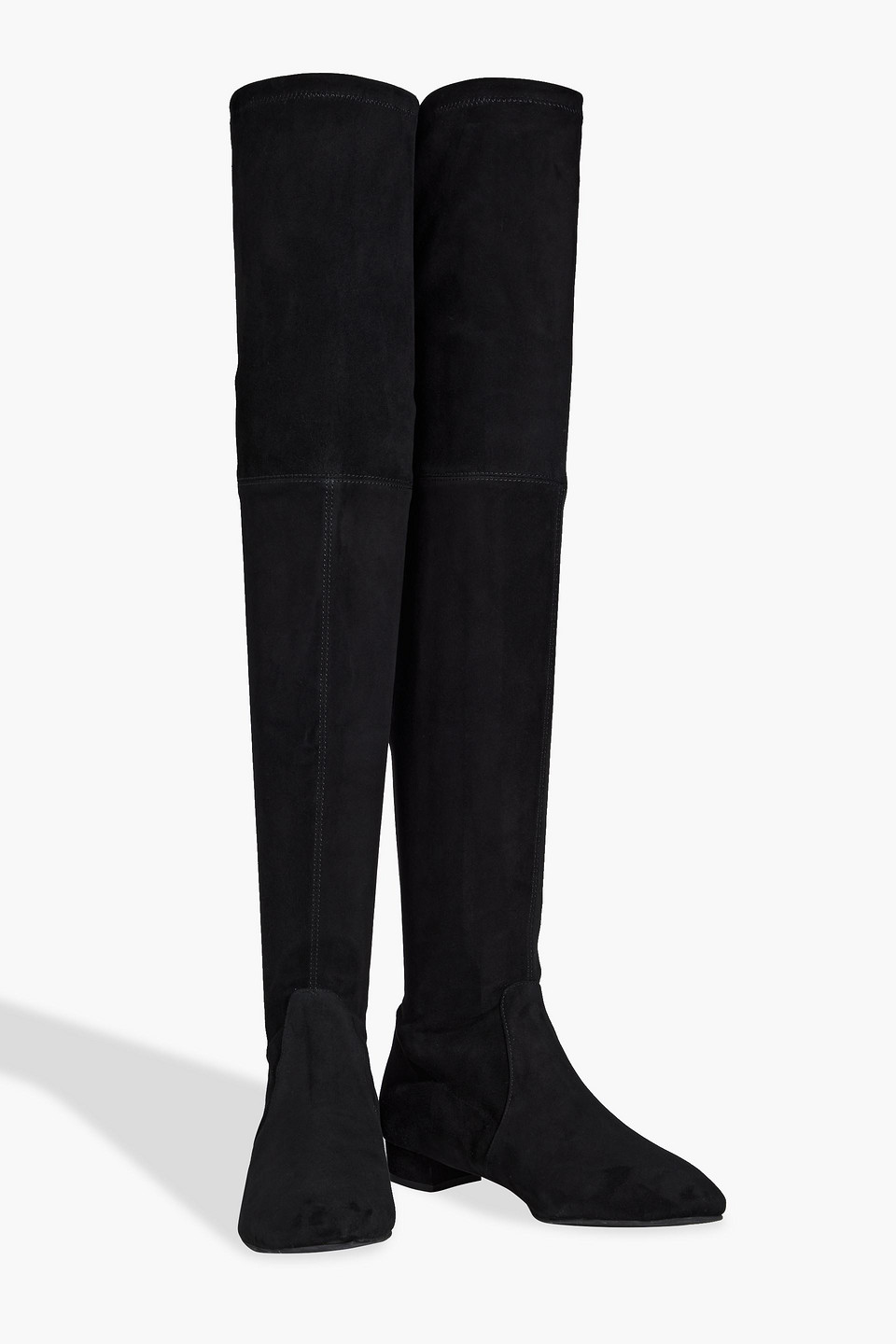 Stuart Weitzman Genna 25 Stretch-suede Over-the-knee Boots In Black