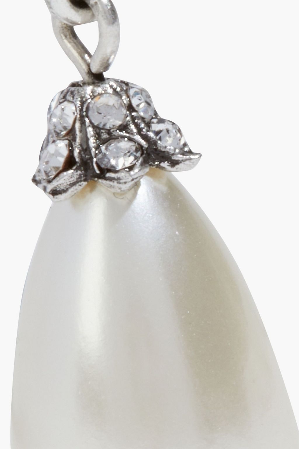 BEN-AMUN Silver-tone, faux pearl and crystal earrings