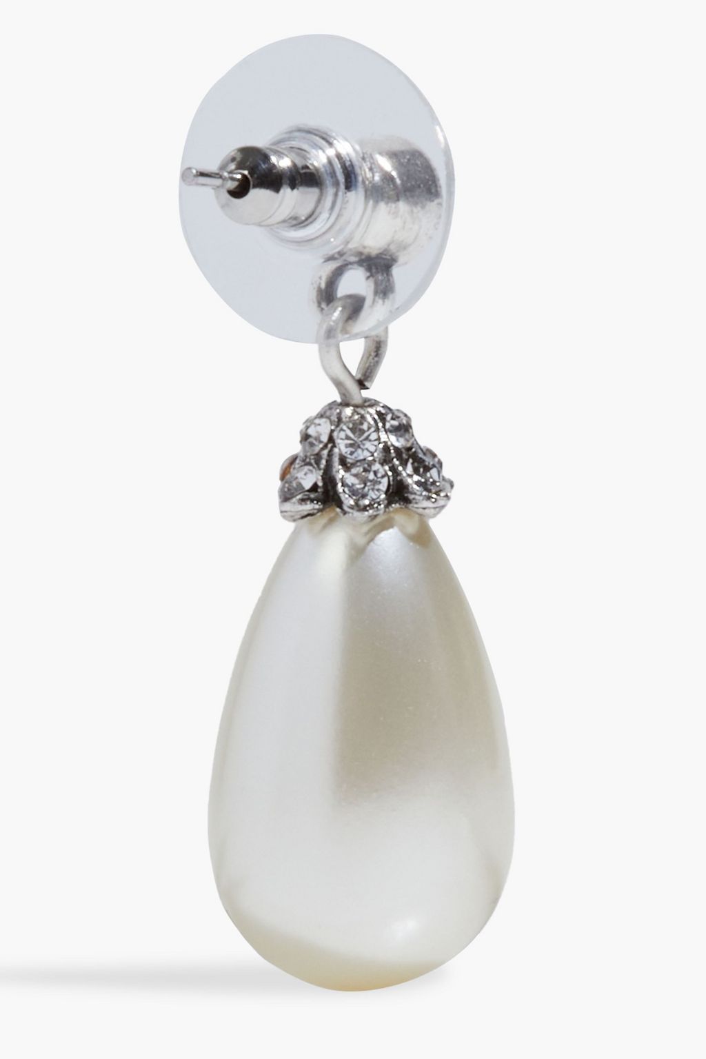 BEN-AMUN Silver-tone, faux pearl and crystal earrings