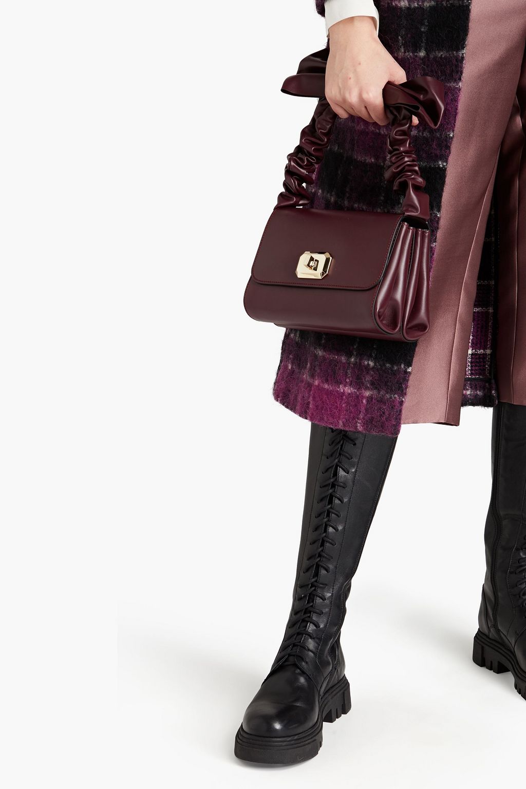 RED(V) Bow-detailed leather tote