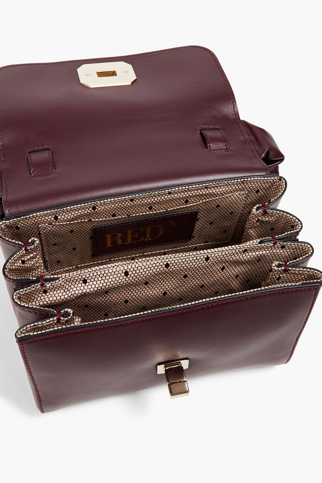 RED(V) Bow-detailed leather tote