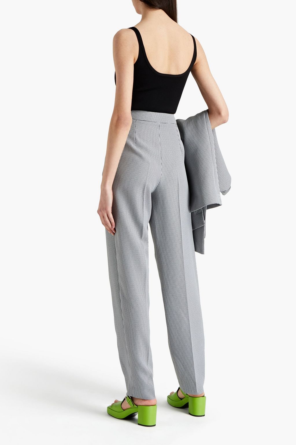 PREEN BY THORNTON BREGAZZI ハウンドトゥースウール テーパード パンツ