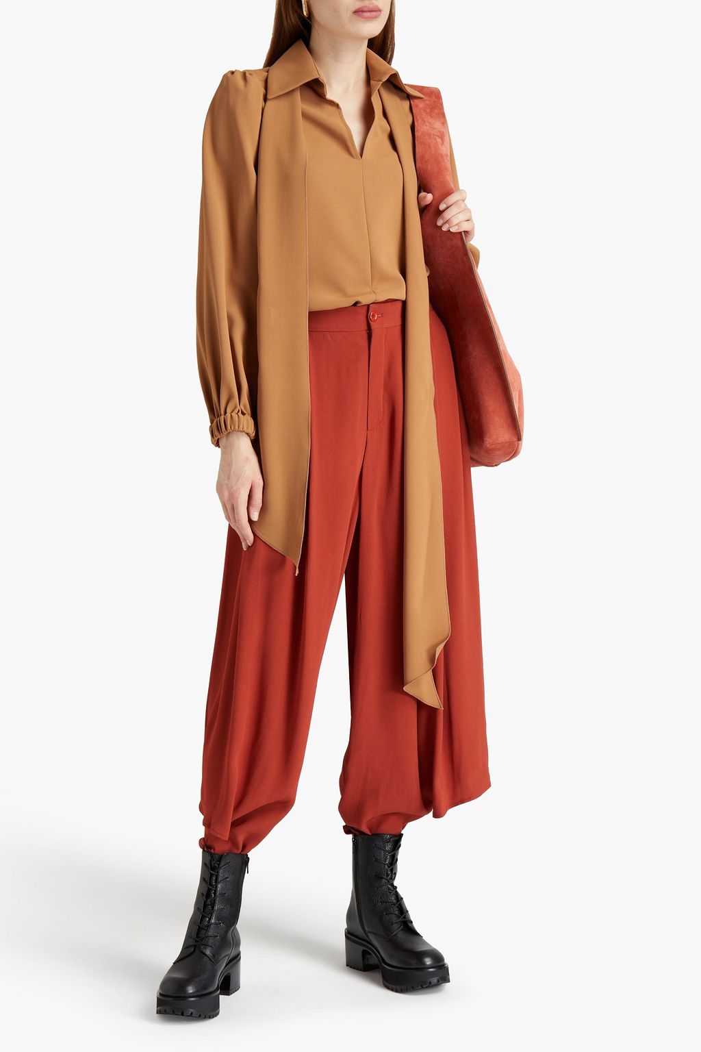 CHLOÉ Pleated crepe culottes
