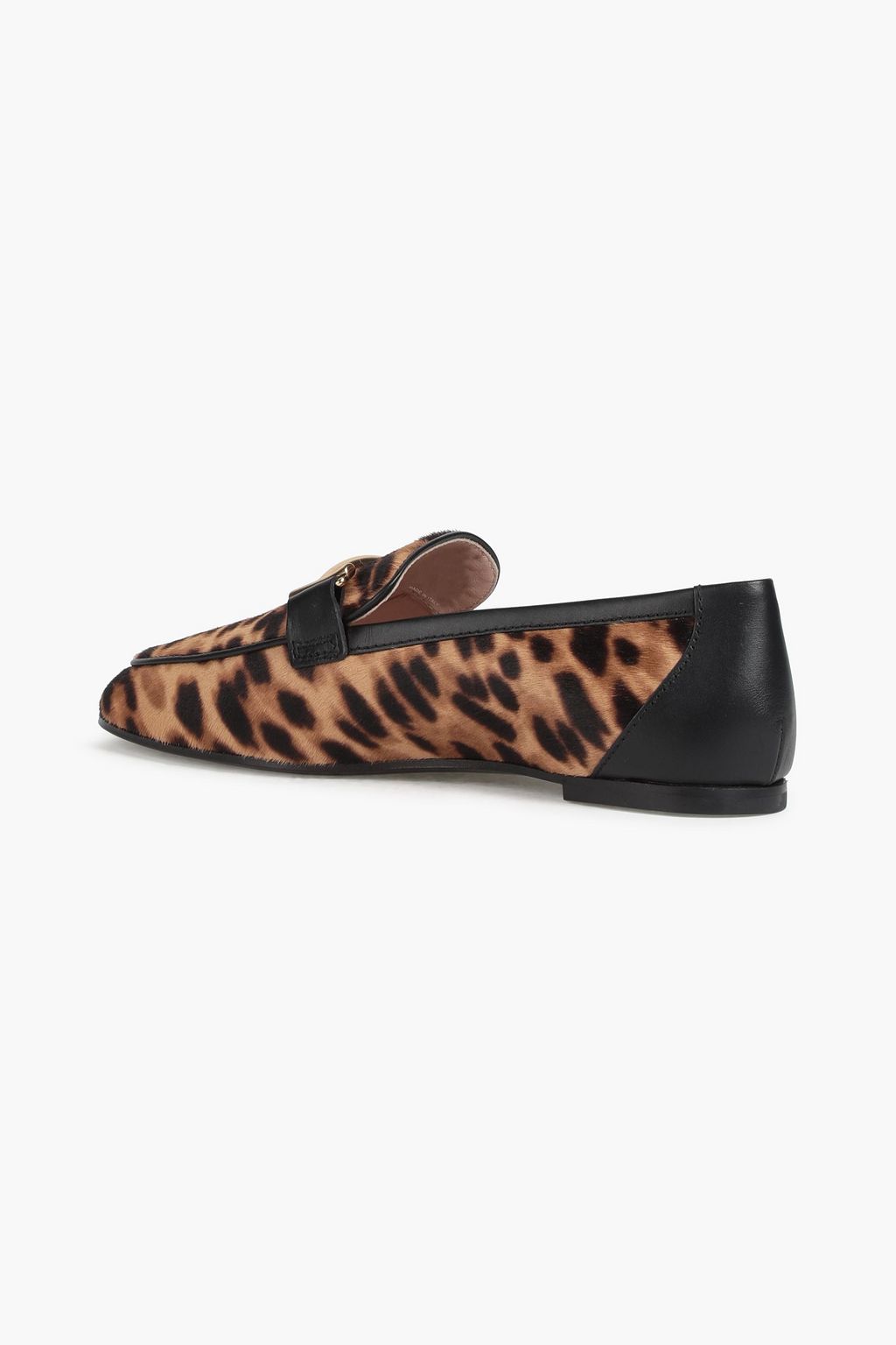 TOD'S Double T leopard-print calf hair loafers