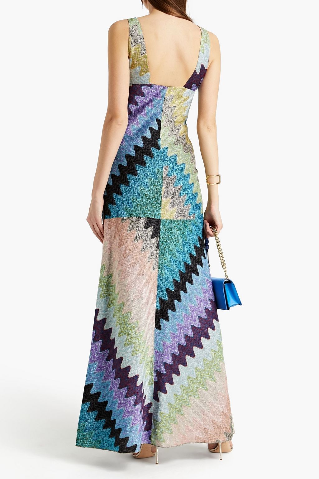 MISSONI Metallic crochet-knit maxi dress