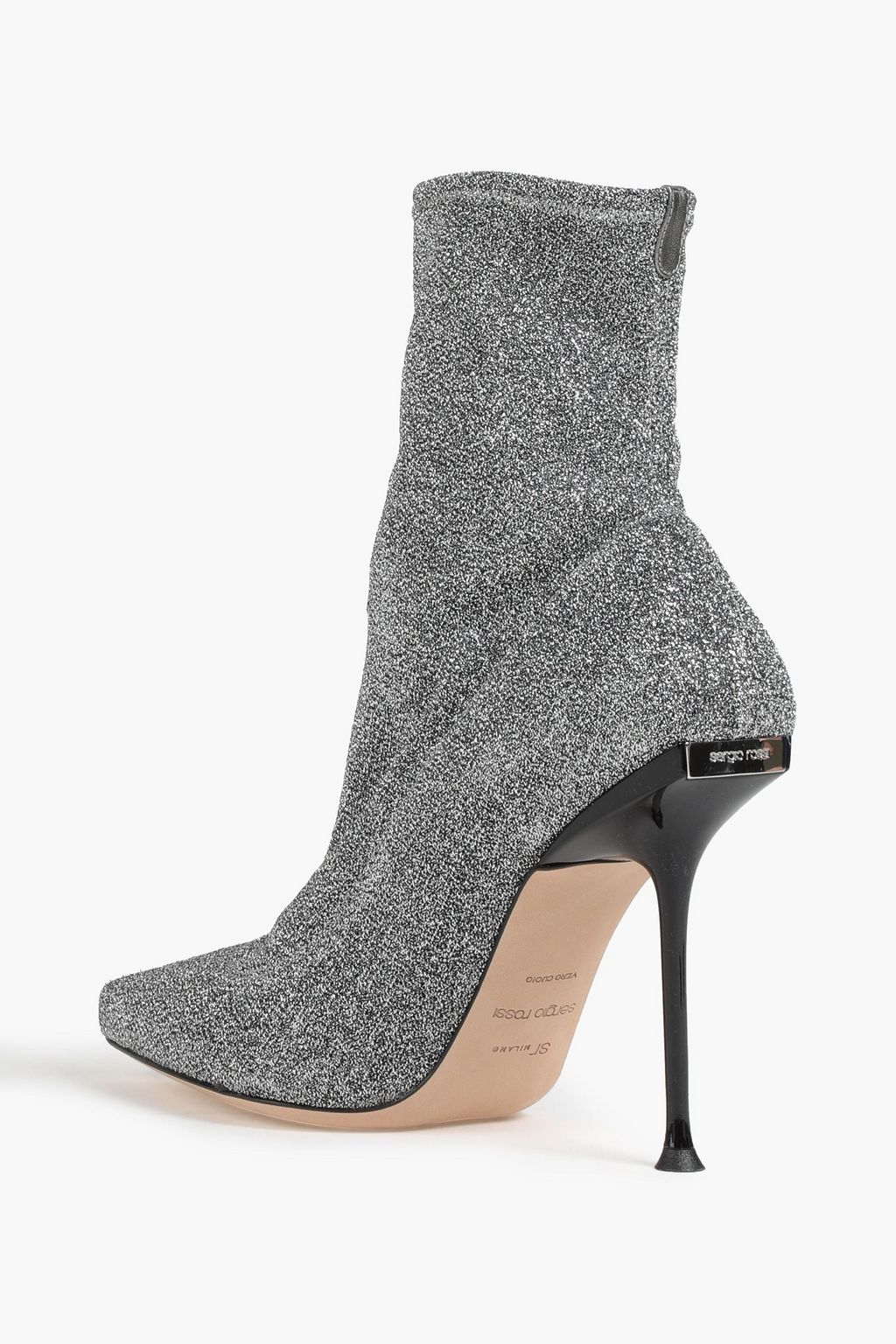 SERGIO ROSSI sr1 metallic stretch-knit sock boots