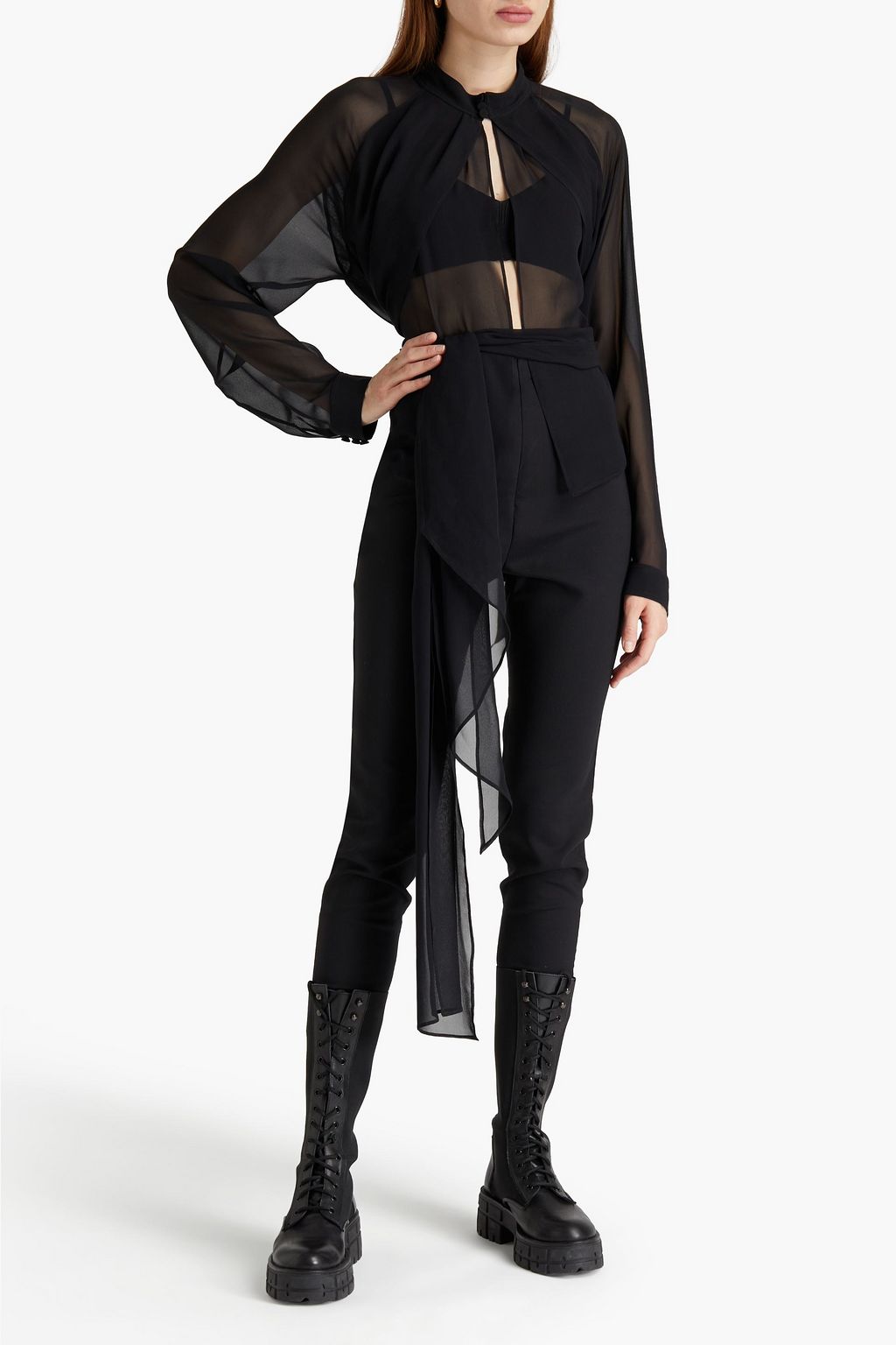 MCQUEEN Wool-blend crepe skinny pants