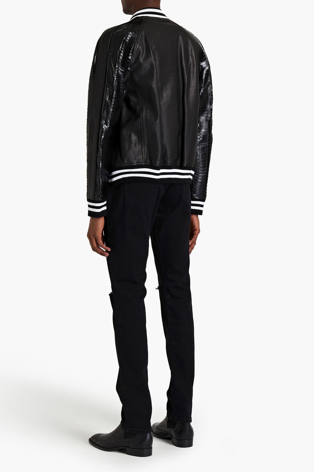 BALMAIN Slim-fit distressed denim jeans