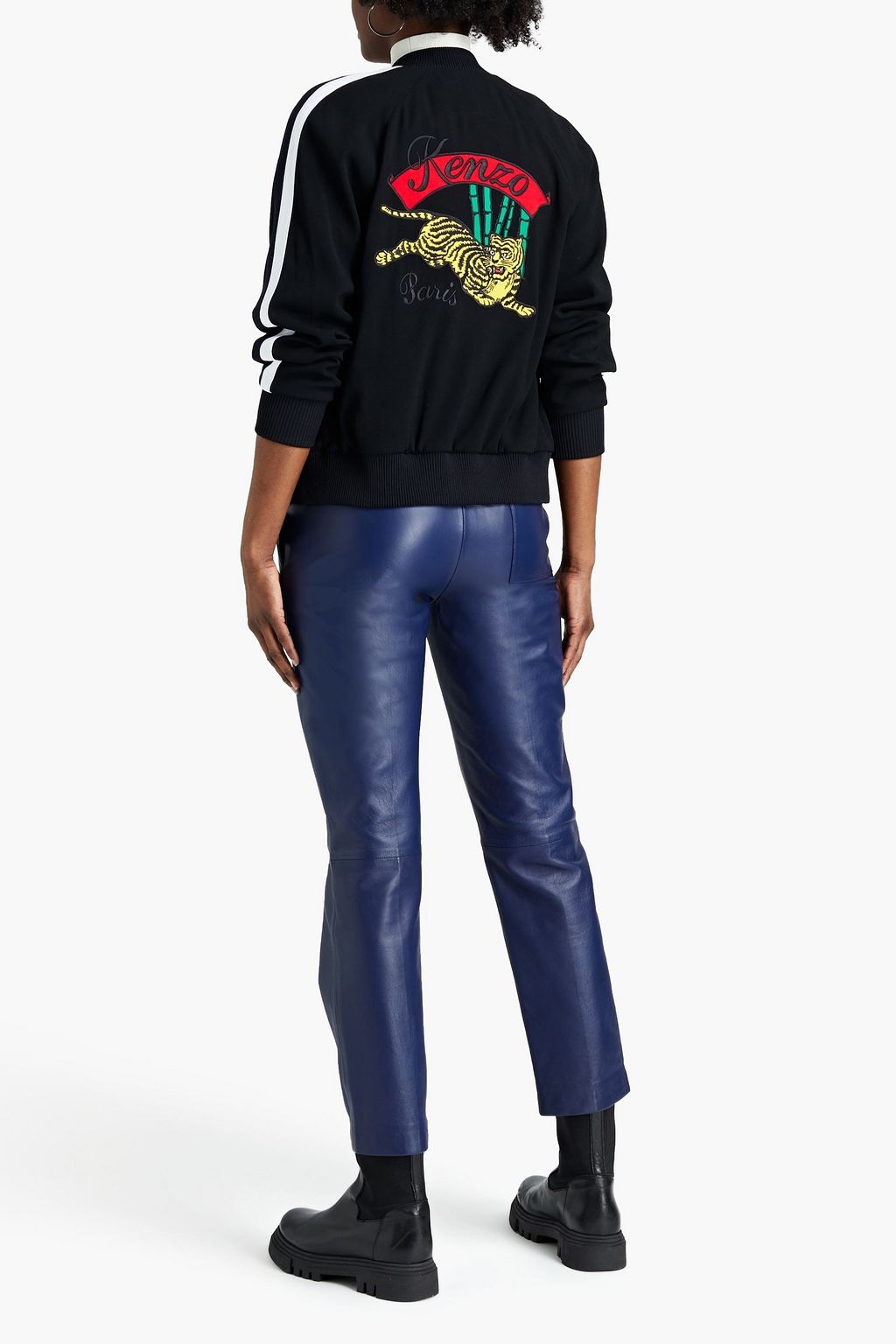 KENZO Appliquéd crepe bomber jacket