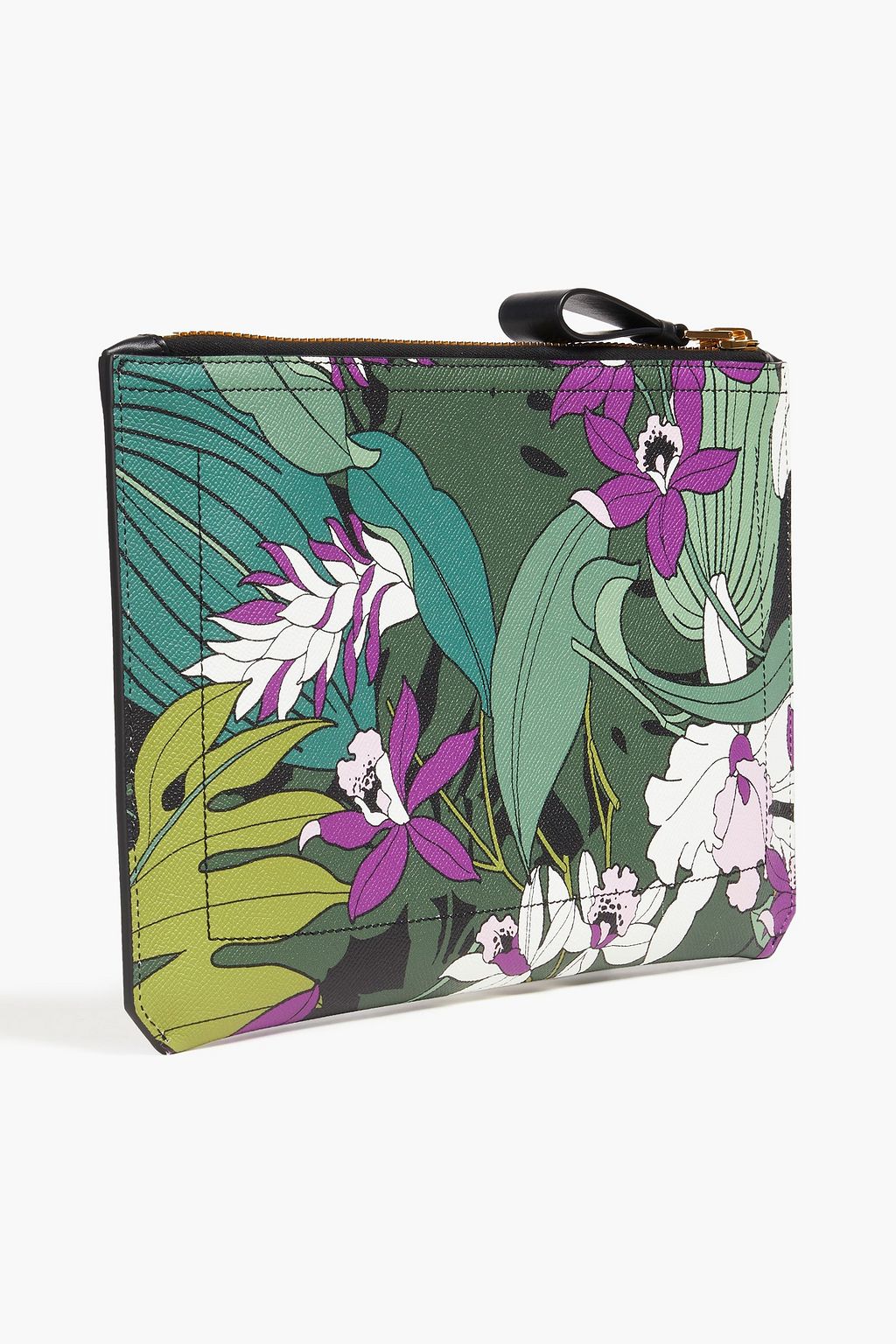 TOM FORD Floral-print textured-leather pouch