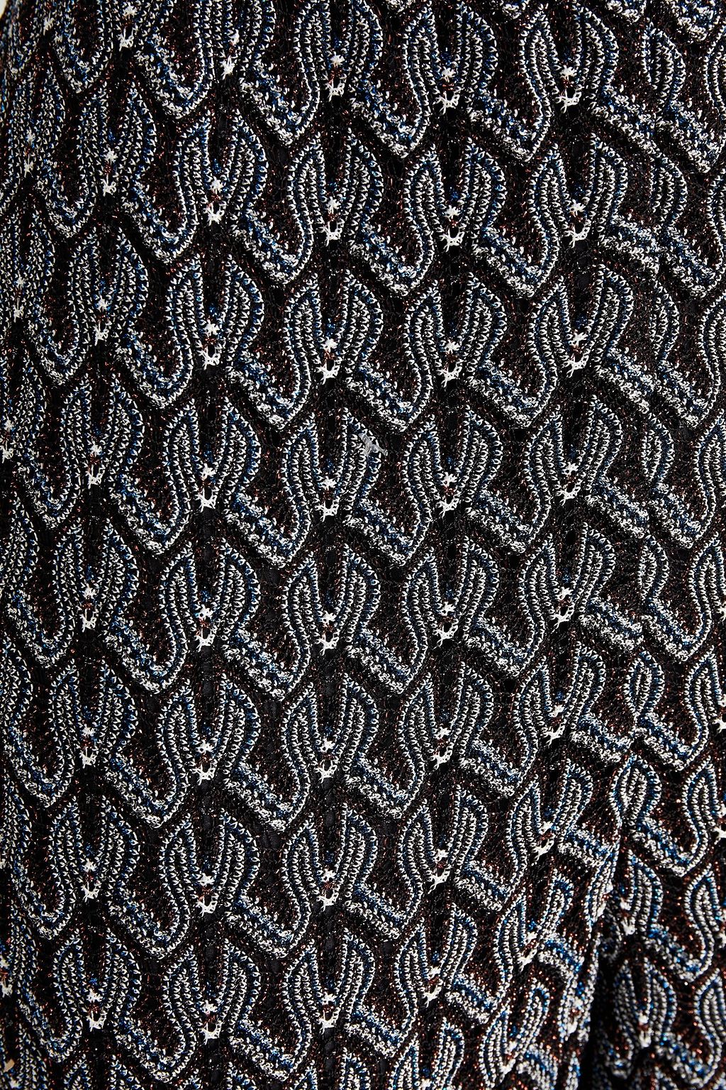 MISSONI Metallic crochet-knit wide-leg pants