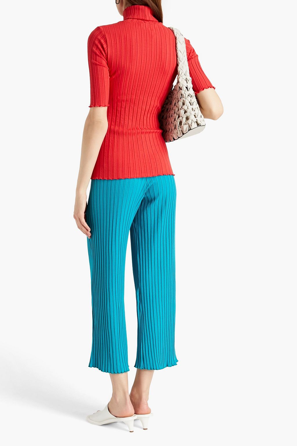 SIMON MILLER Ribbed stretch-micro modal straight-leg pants