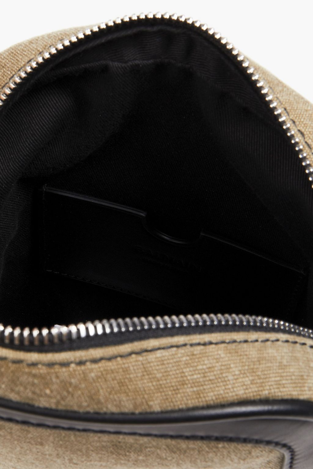 BALMAIN Messenger Bag aus Canvas mit Lederbesatz und Logoprint