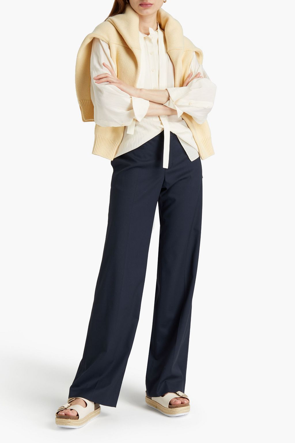 CHLOÉ Wool-twill straight-leg pants