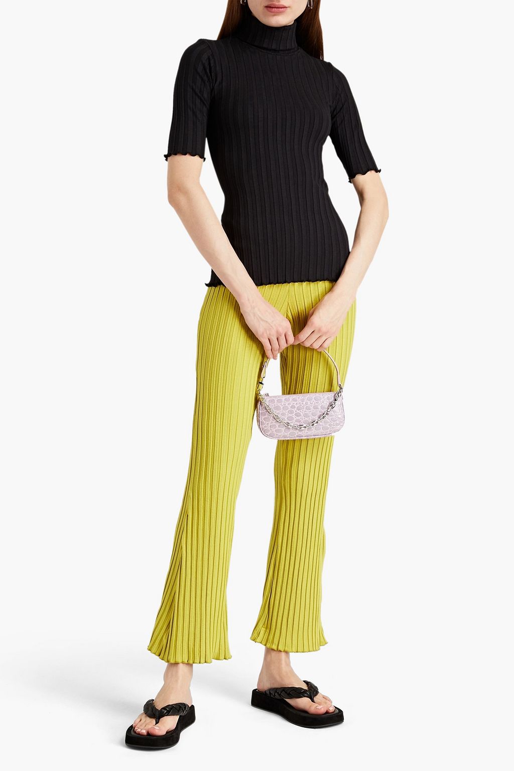SIMON MILLER Mack ribbed stretch-micro modal turtleneck top