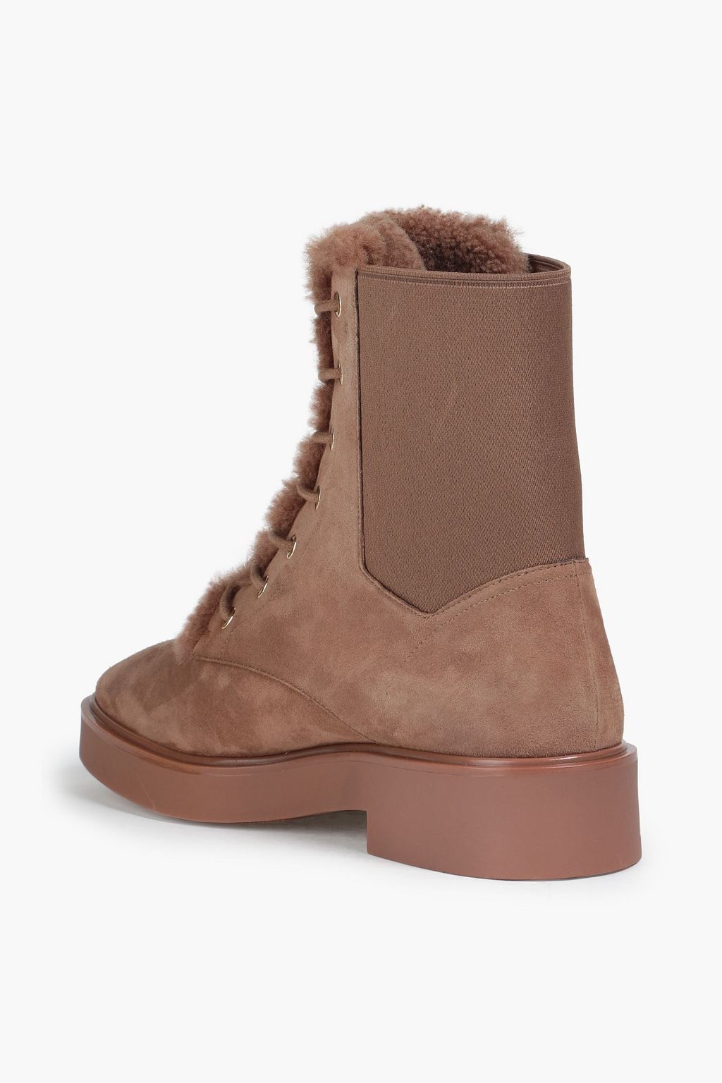 STUART WEITZMAN Henley 시어링 트리밍 스웨이드 앵클 부츠