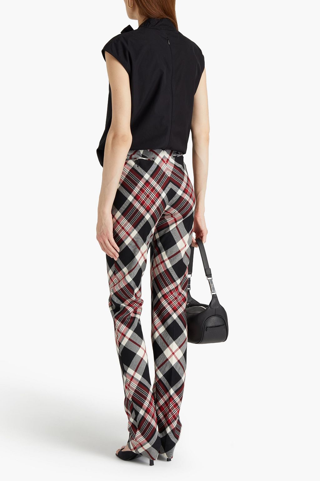 ALEXANDER MCQUEEN Checked wool-flannel straight-leg pants