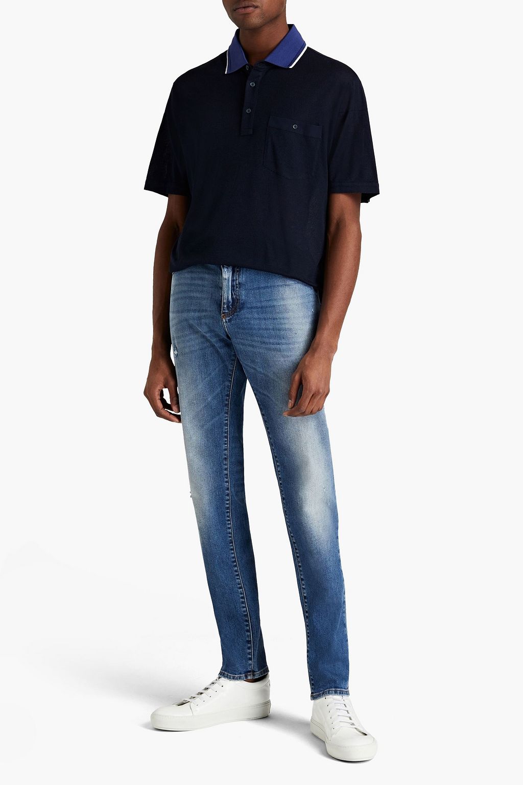 DOLCE&GABBANA Slim-fit distressed denim jeans