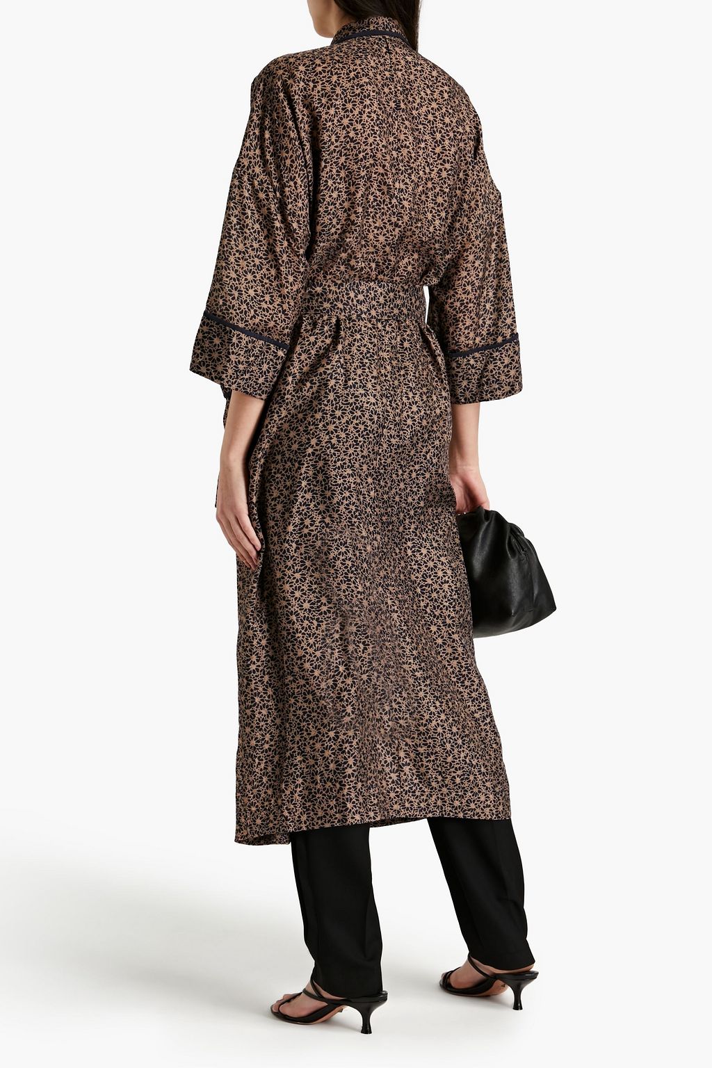 BRUNELLO CUCINELLI Floral-print silk-charmeuse robe