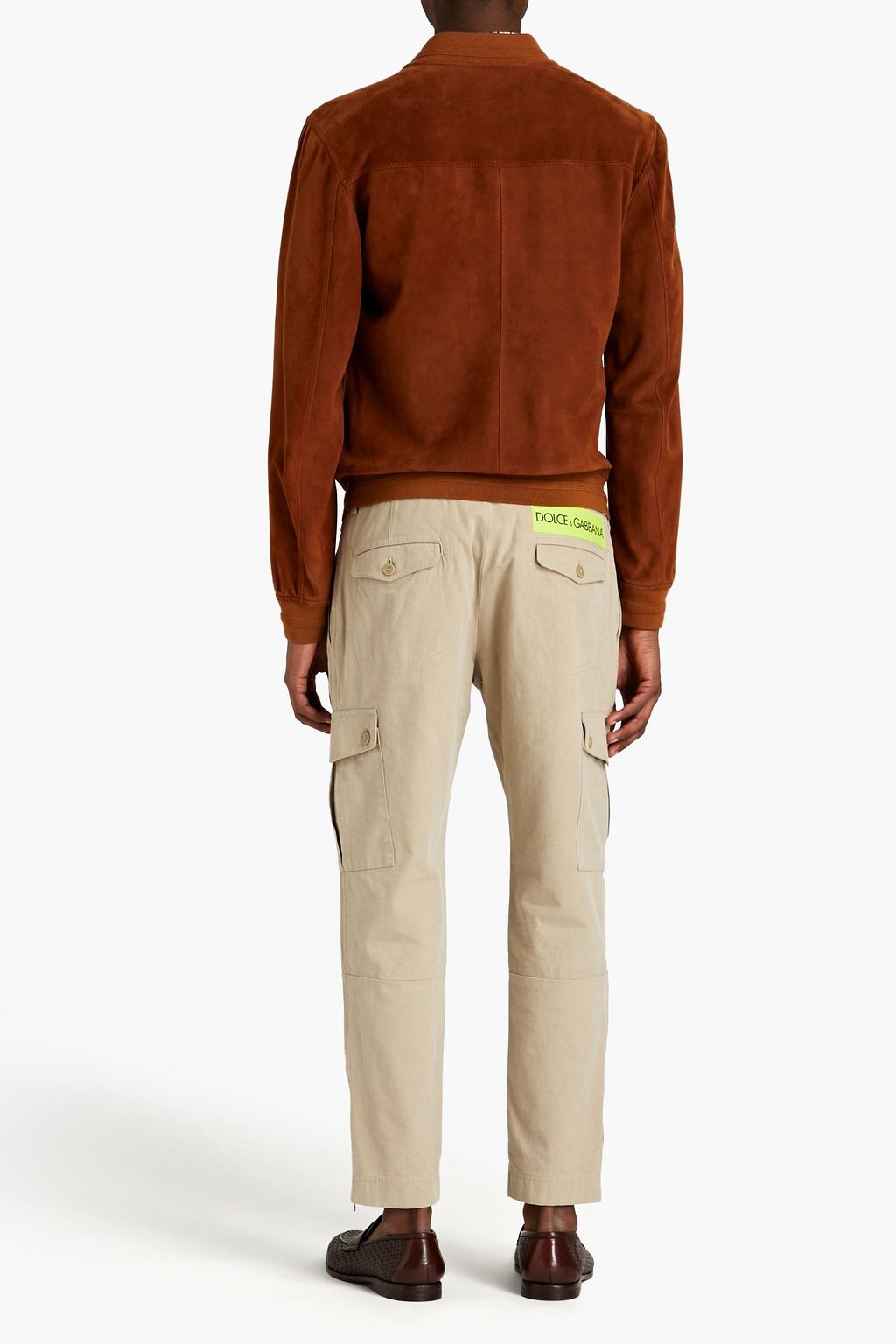 DOLCE & GABBANA Cropped printed cotton-blend gabardine cargo pants