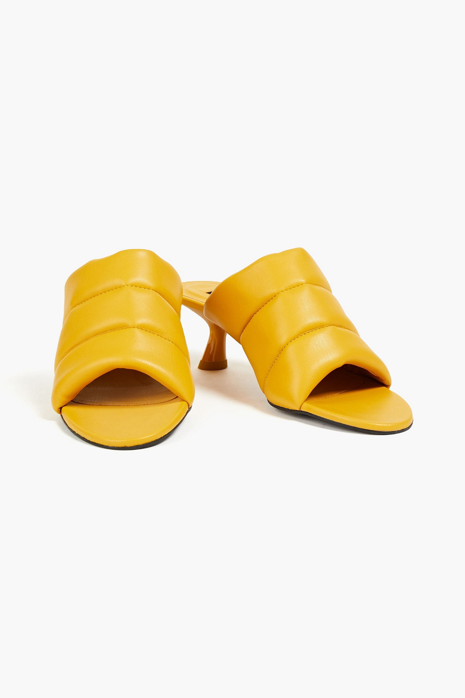 Simon Miller Quilted Vegan Leather Mules In Yellow