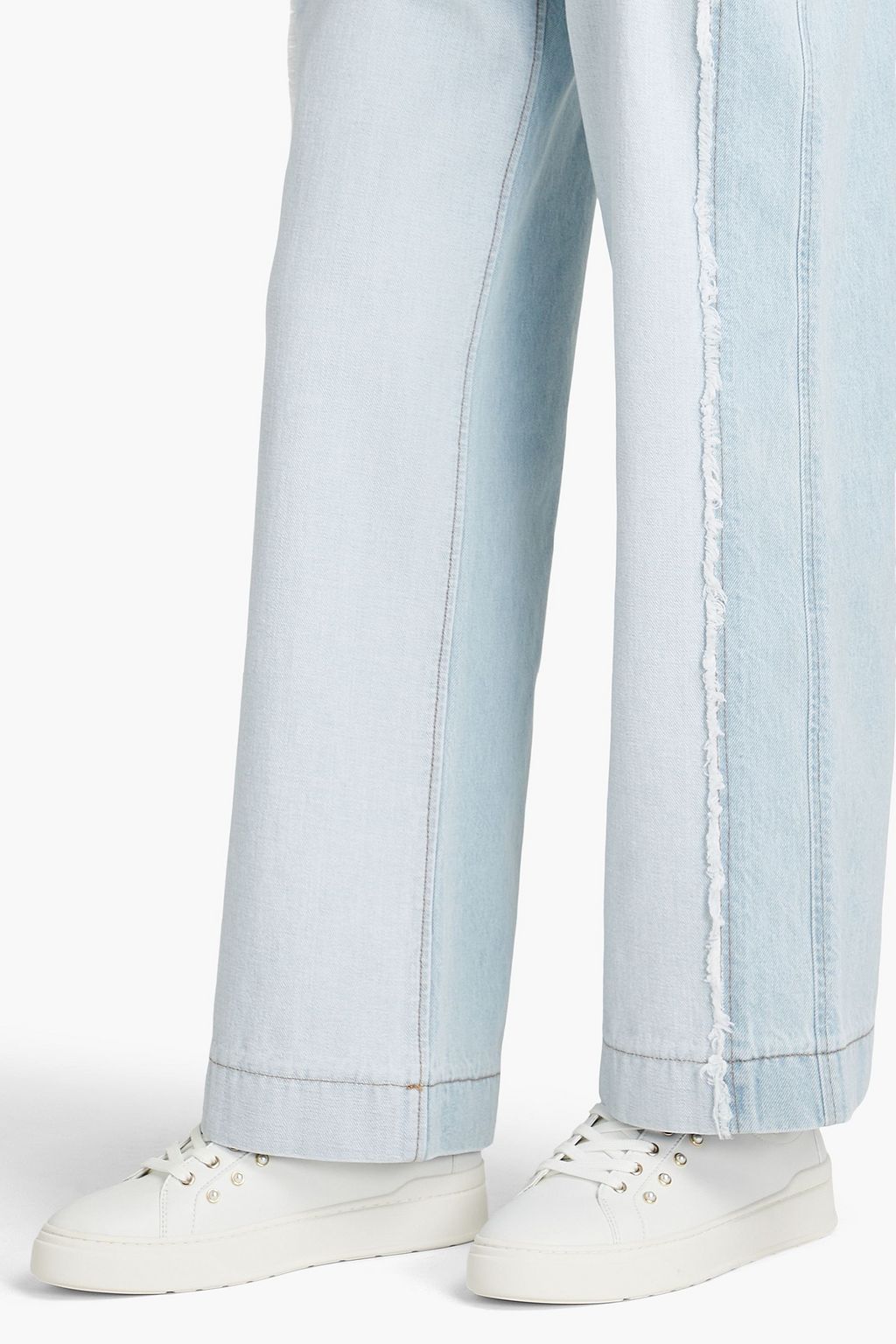 STUART WEITZMAN Tillie faux pearl-embellished leather sneakers