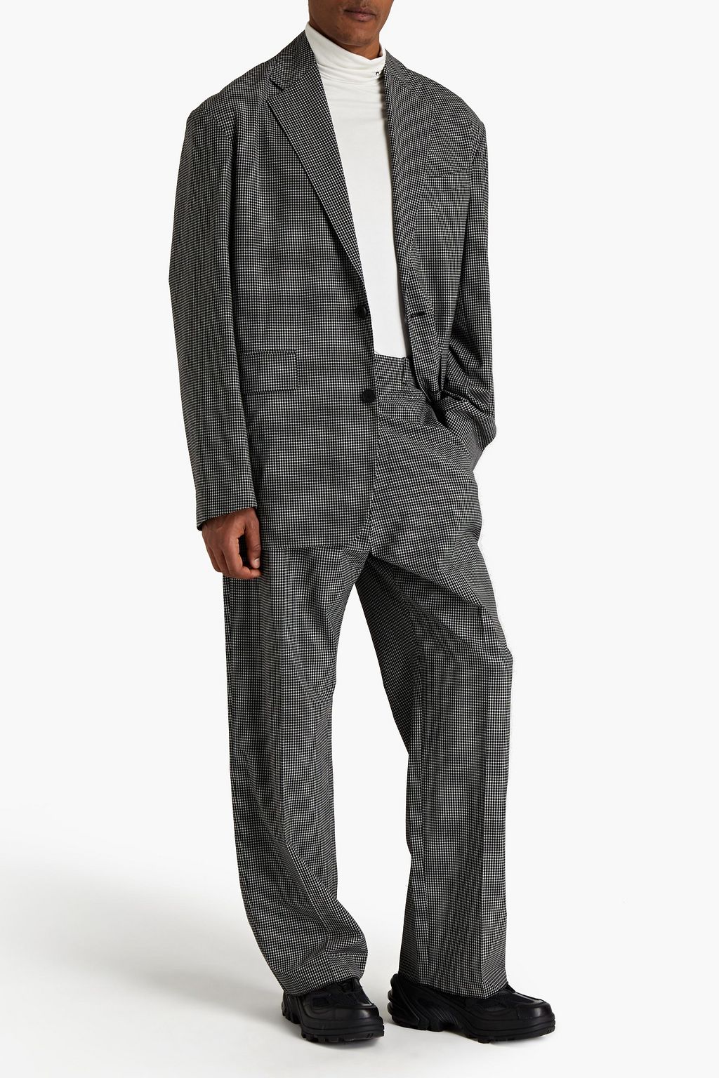 Black Checked wool-blend pants | Sale 