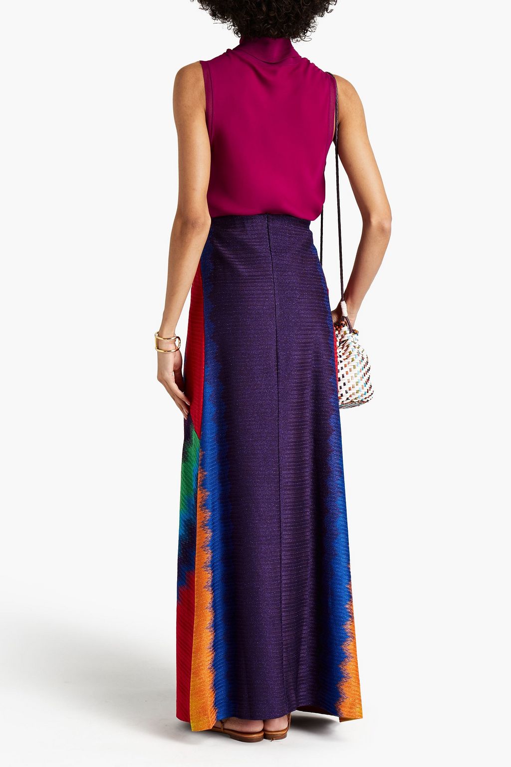 MISSONI Metallic crochet-knit maxi skirt