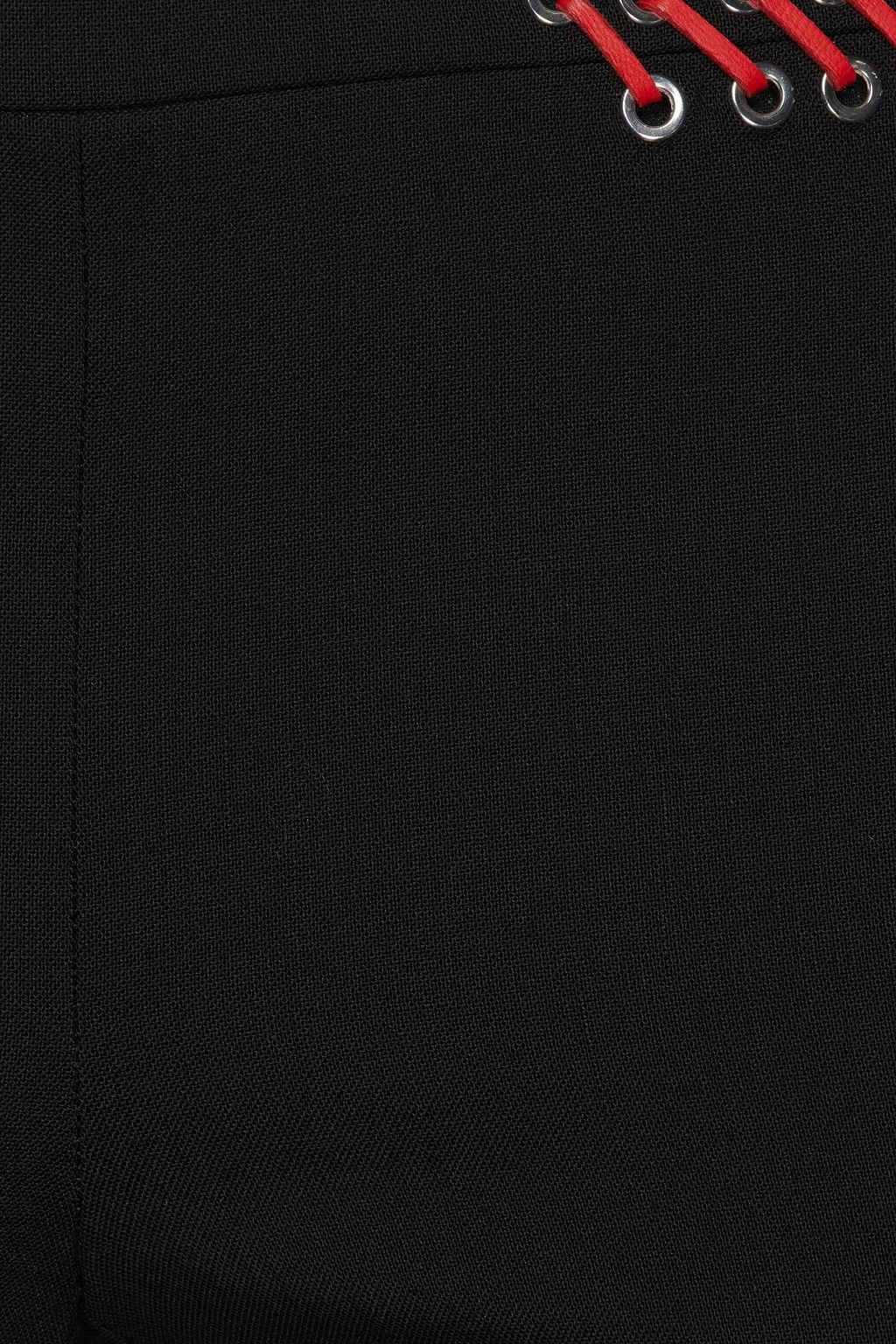 MCQUEEN Whipstitched wool-blend crepe skinny pants