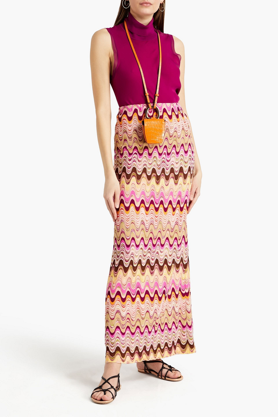 Missoni Crochet-knit Maxi Skirt In Pink