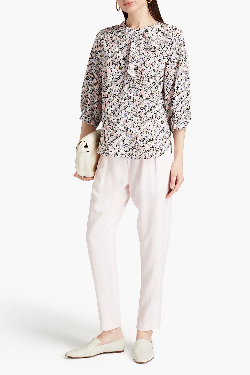 CHLOÉ Pleated twill tapered pants