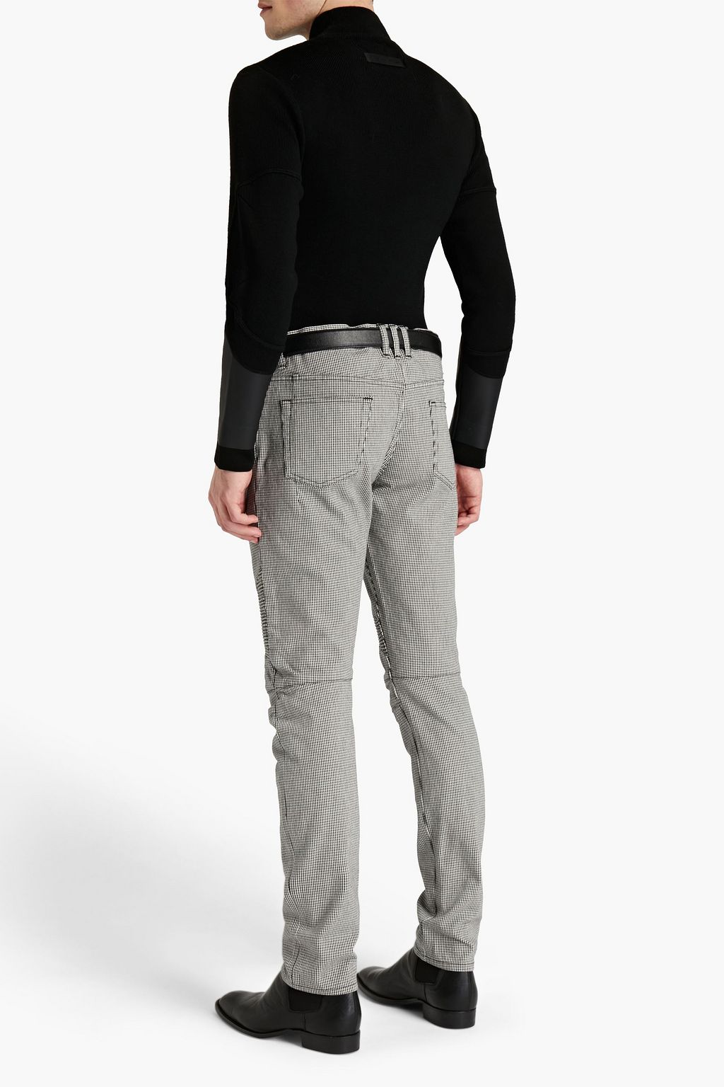 BALMAIN Slim-fit tapered houndstooth cotton pants
