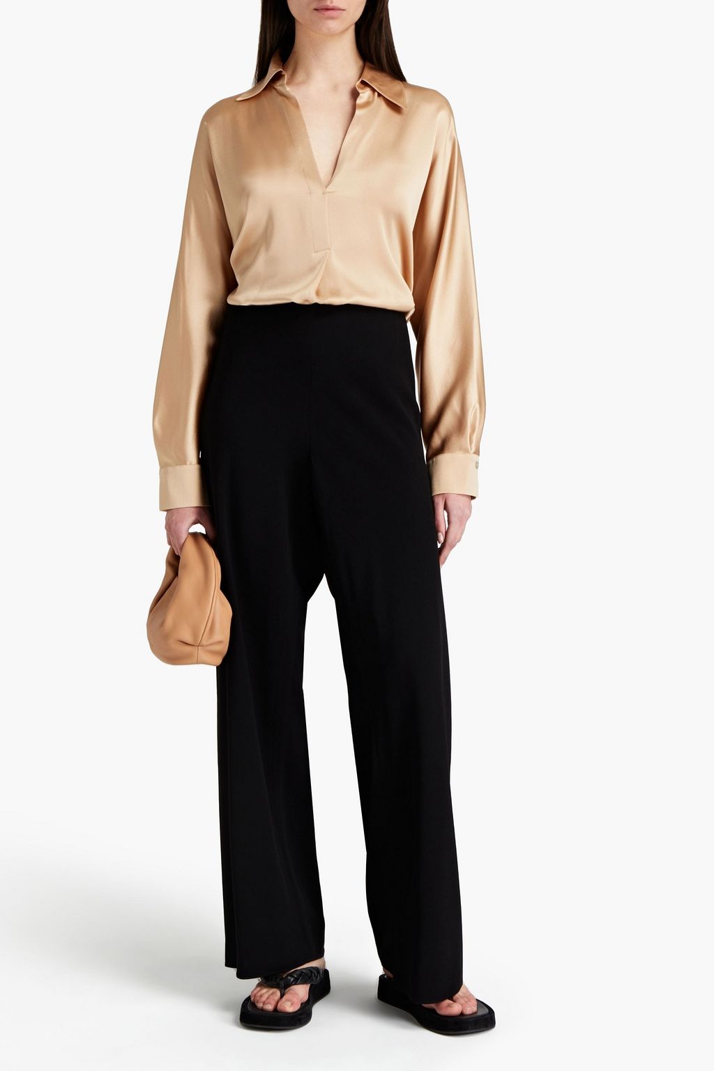 VINCE. Crepe wide-leg pants