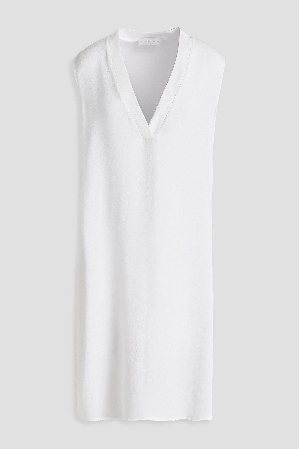 Fabiana Filippi Woman Crepe-paneled Embellished Cotton-jersey Tunic White Size 48