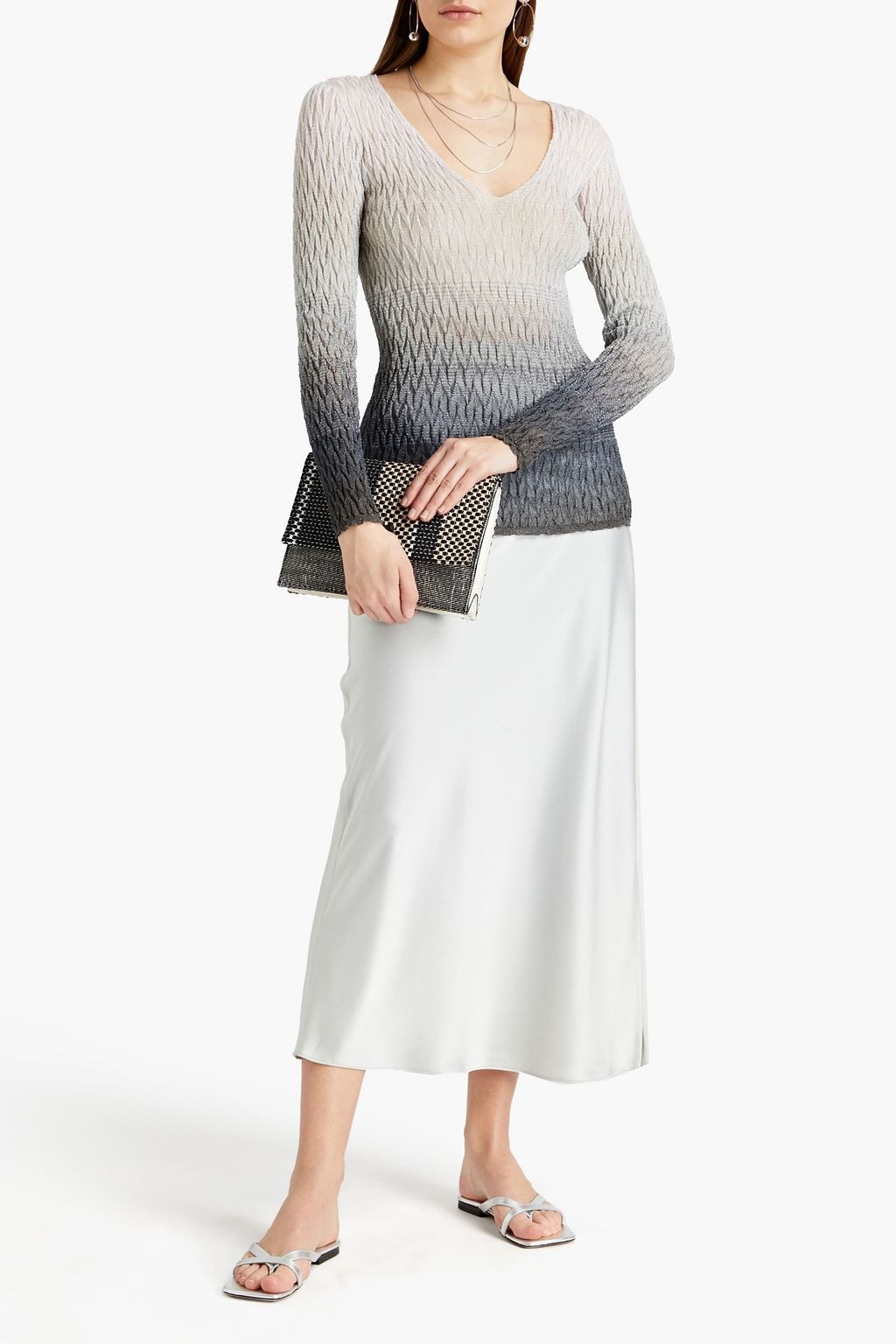 MISSONI Metallic dégradé crochet-knit sweater