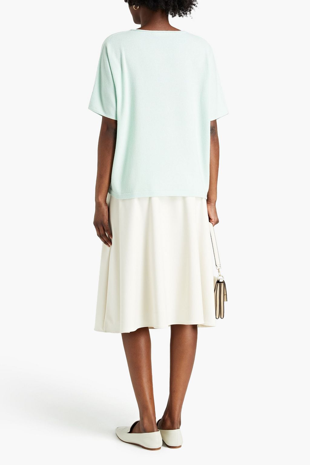 FABIANA FILIPPI Chiffon-paneled cashmere sweater