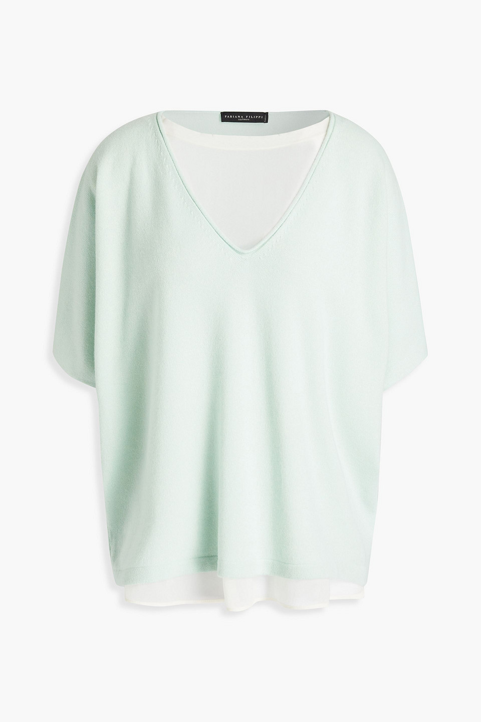 Fabiana Filippi Woman Chiffon-paneled Cashmere Sweater Mint Size 44