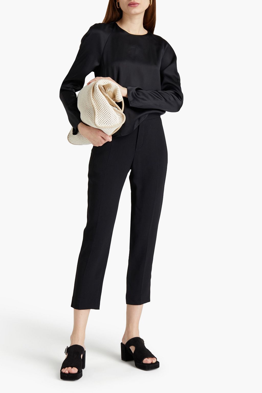 CHLOÉ Cropped crepe tapered pants