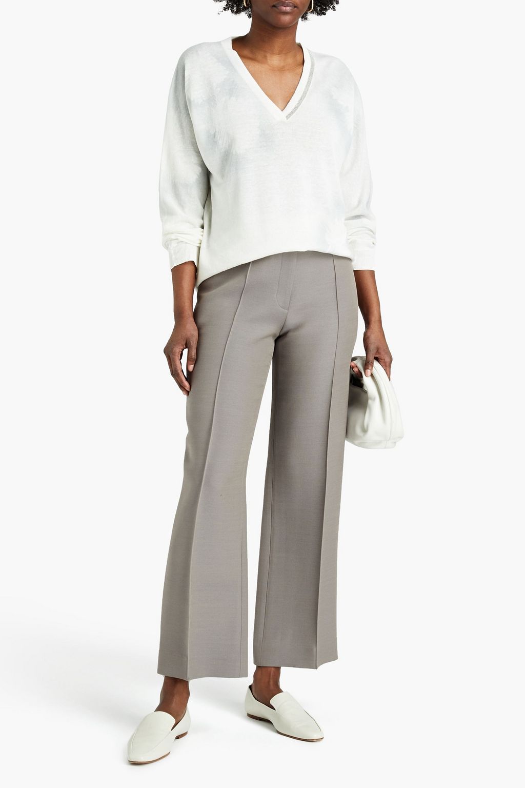 FABIANA FILIPPI Printed linen and cotton-blend sweater