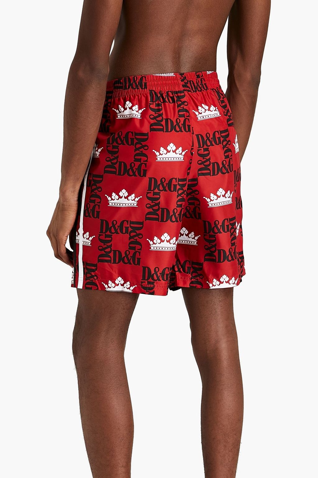 DOLCE&GABBANA BEACHWEAR Mid-length printed swim shorts