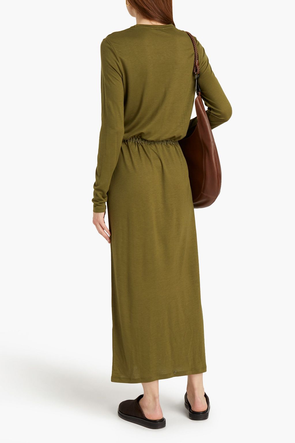 NINETY PERCENT Gathered Tencel-jersey maxi dress