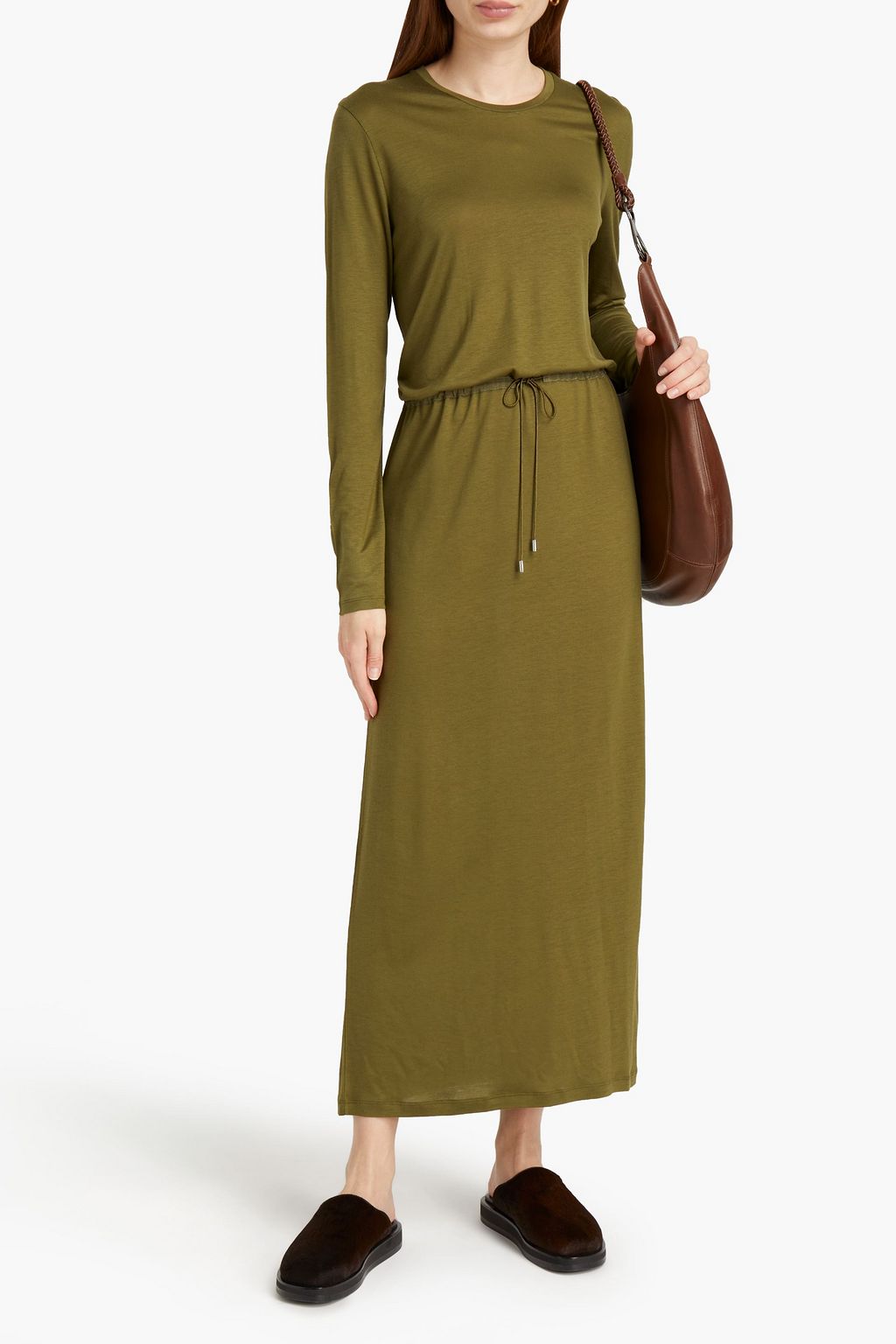 NINETY PERCENT Gathered Tencel-jersey maxi dress