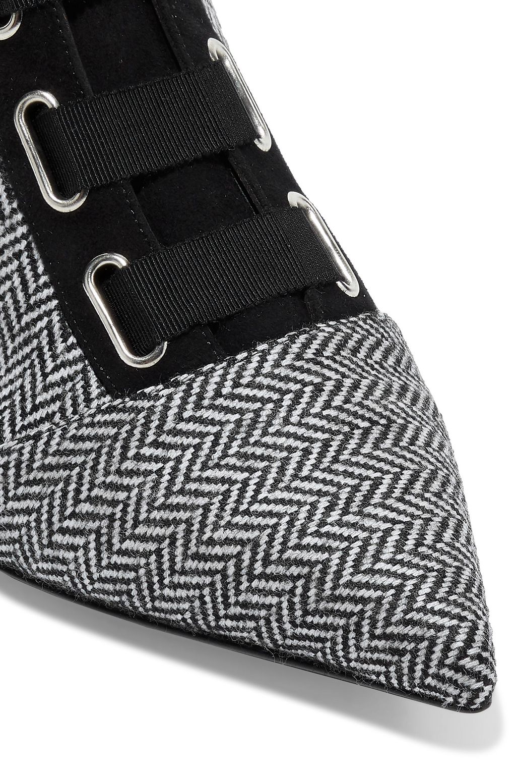 TABITHA SIMMONS Quin lace-up herringbone wool ankle boots
