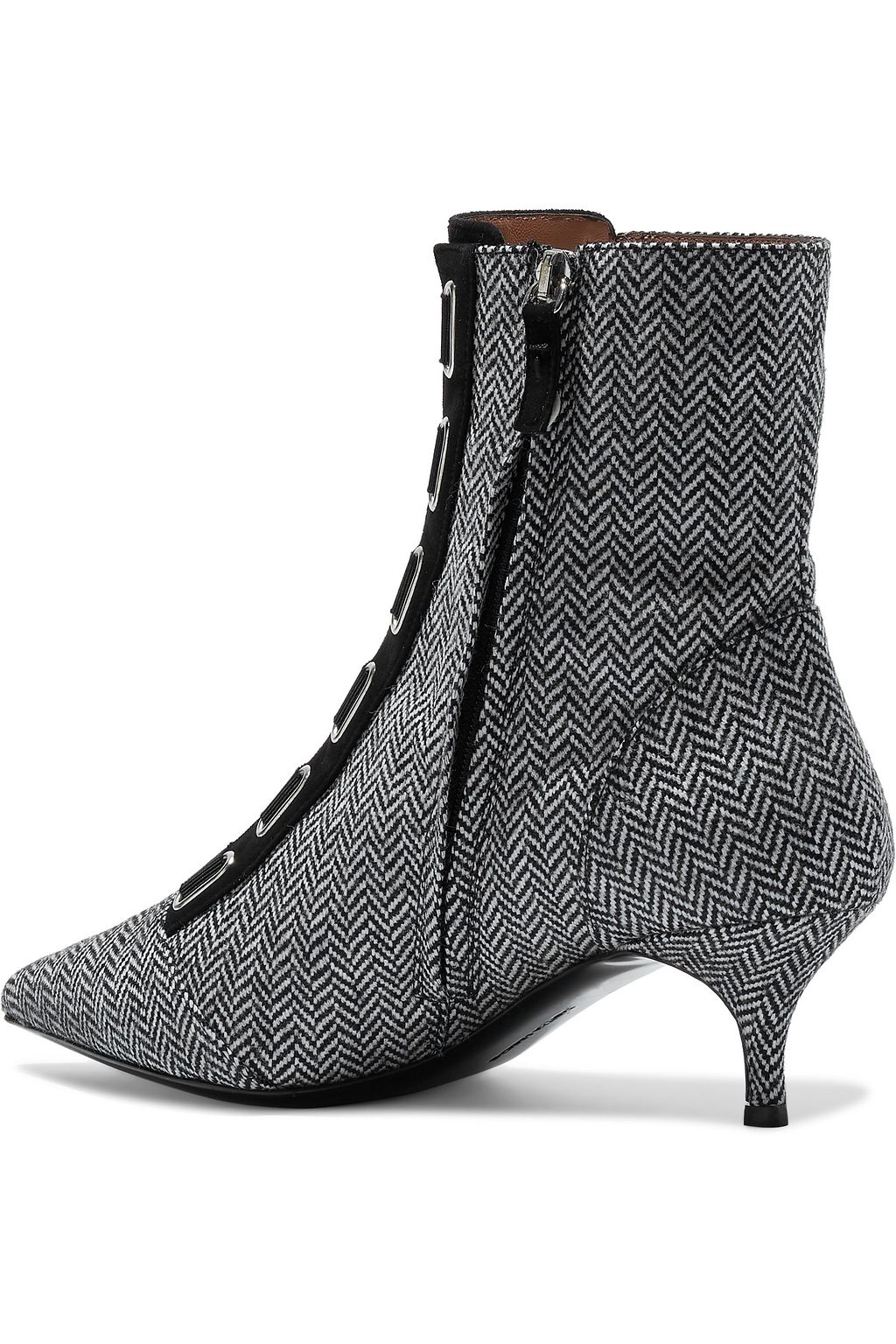 TABITHA SIMMONS Quin lace-up herringbone wool ankle boots