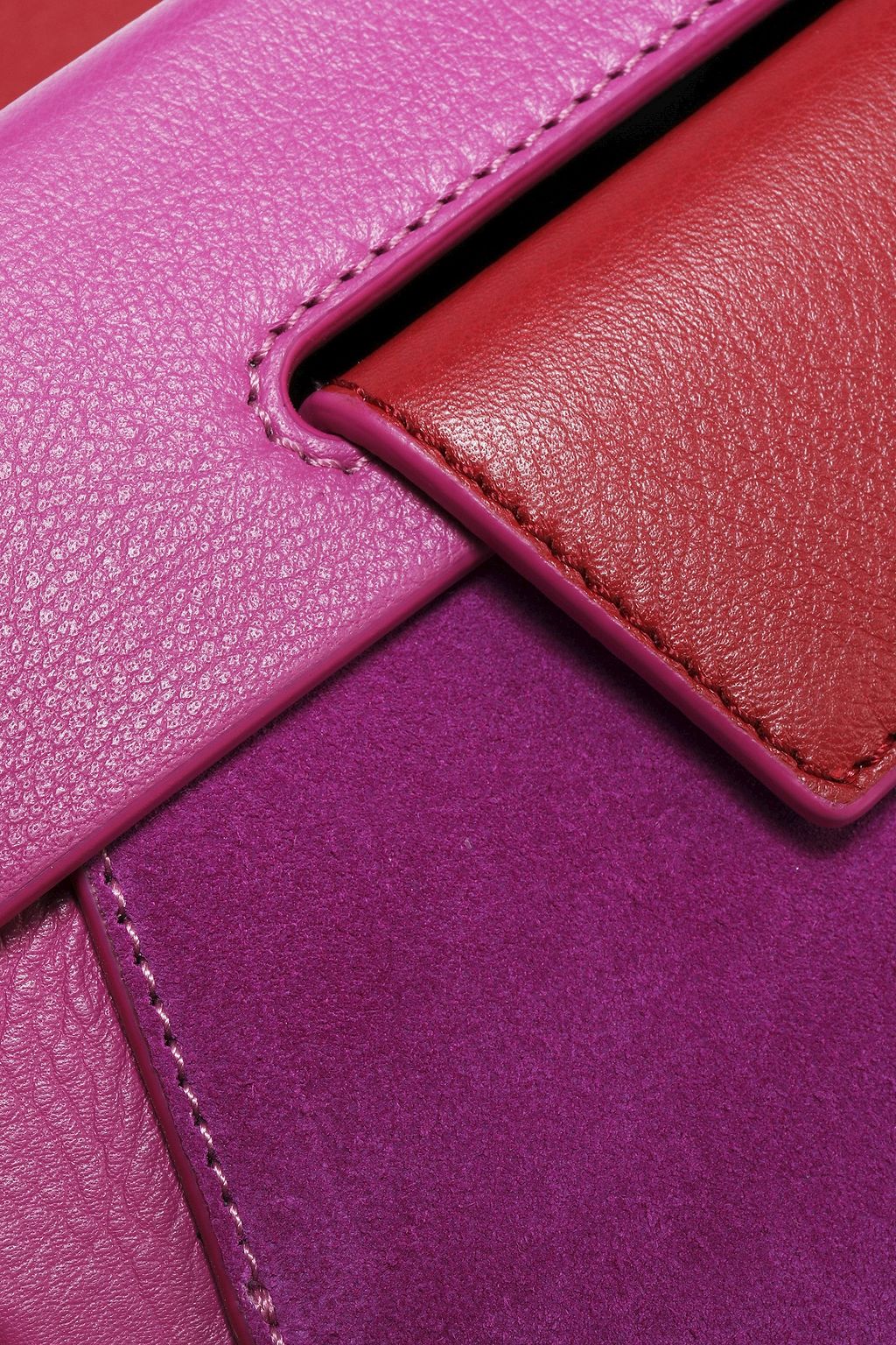 YUZEFI Lola color-block suede and textured-leather belt bag