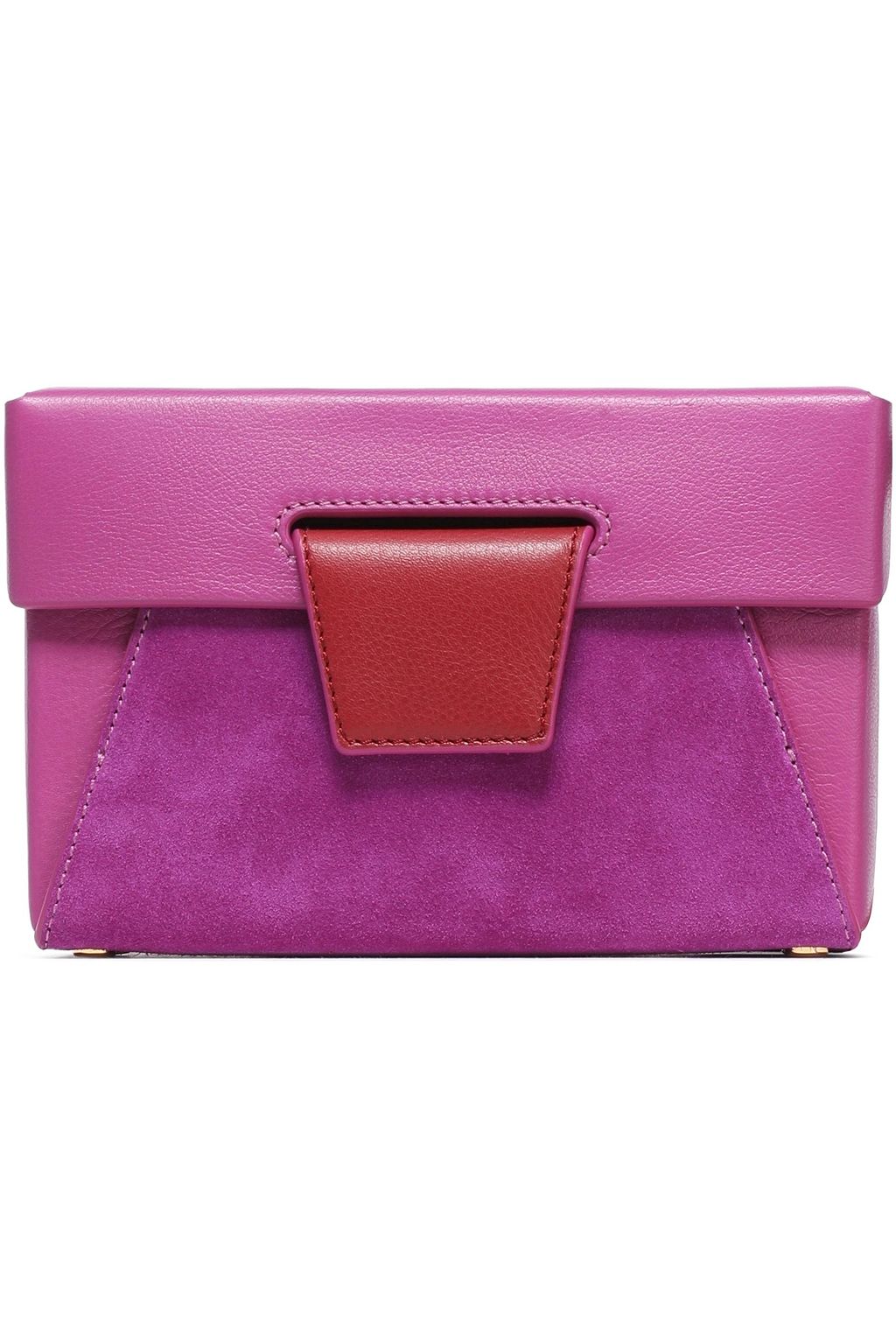 YUZEFI Lola color-block suede and textured-leather belt bag