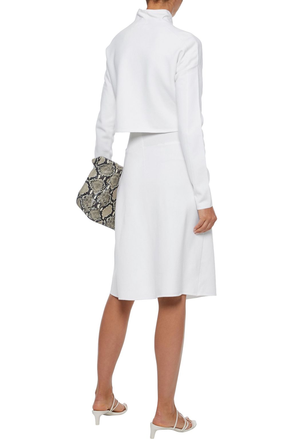 HELMUT LANG Cropped stretch-knit turtleneck sweater