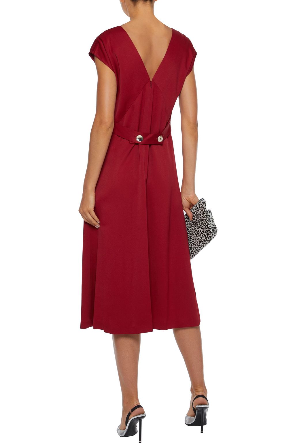 JOSEPH Sienna button-detailed cady midi dress