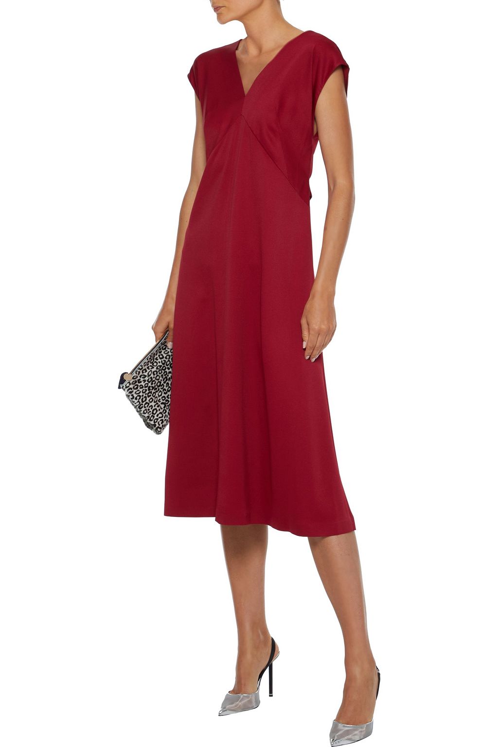 JOSEPH Sienna button-detailed cady midi dress