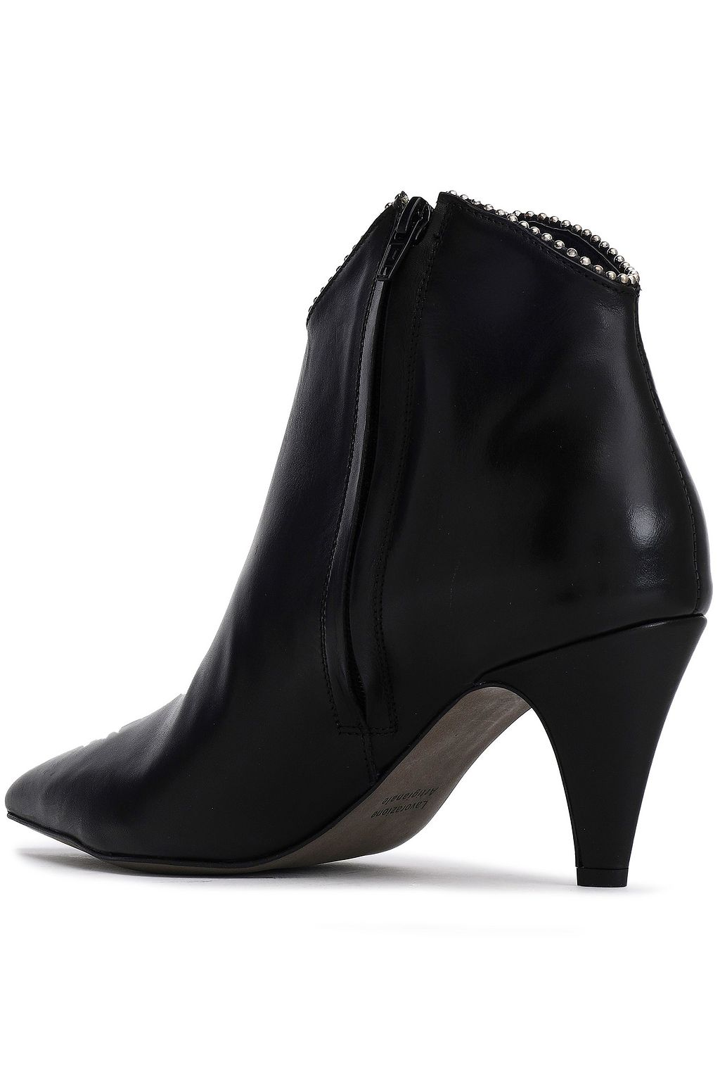 REBECCA MINKOFF Chain-embellished leather ankle boots